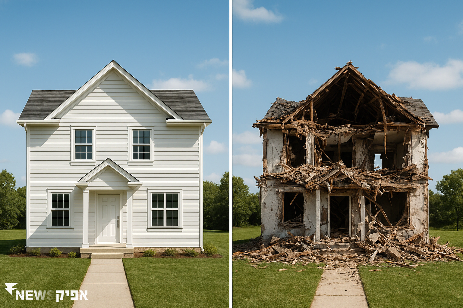 חישוב ירידת ערך: לאחר נזק למבנה