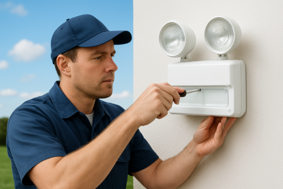 תחזוקת תאורת חירום: לוודא שהאורות דולקים בזמן ניהול ואחזקת מבנים