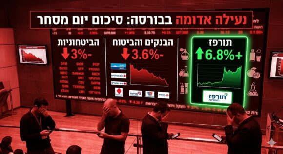 ירידות חדות בבורסה: הפיננסים והנדל״ן הובילו את המגמה השלילית   כללי