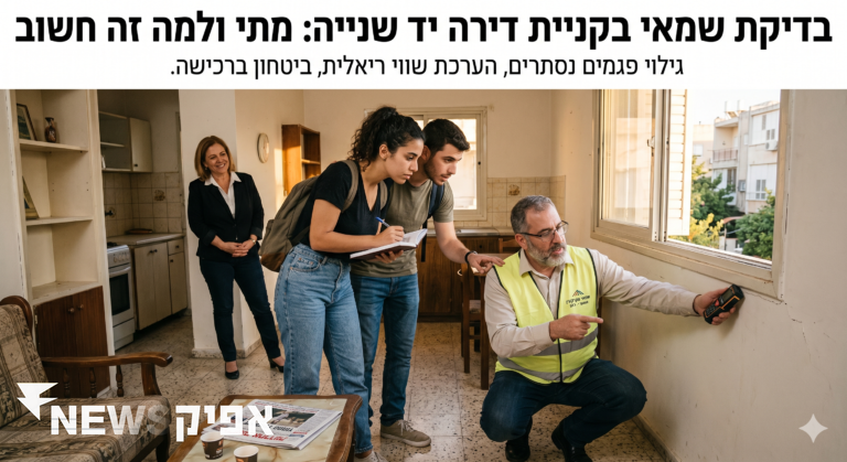 בדיקת שמאי בקניית דירה יד שנייה: מתי ולמה זה חשוב