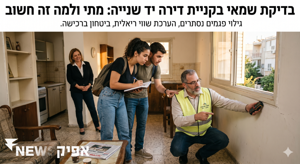 בדיקת שמאי בקניית דירה יד שנייה: מתי ולמה זה חשוב שמאות מקרקעין