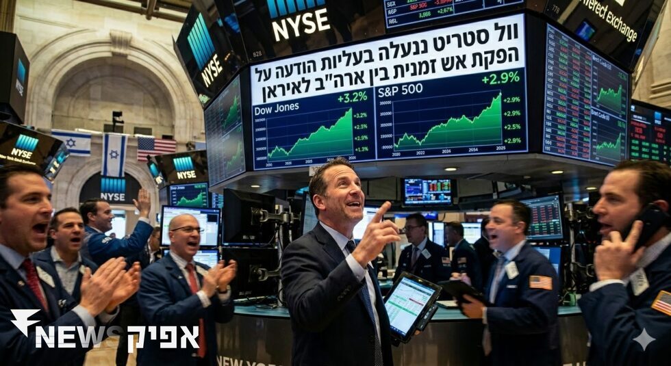 וול סטריט ננעלה בעליות חדות – הפסקת אש זמנית בין ארה"ב לאיראן הפתיעה את השווקים