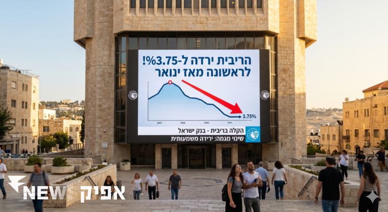 בנק ישראל הוריד את הריבית ל-3.75% — לראשונה מאז ינואר