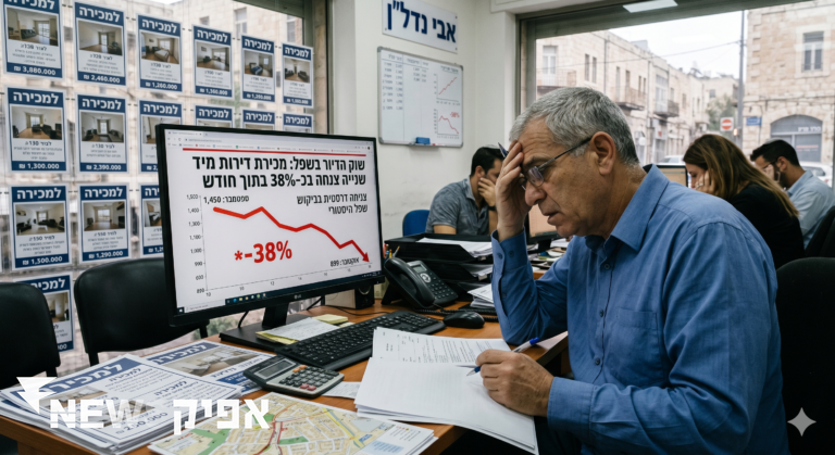 שוק הדיור בשפל: מכירת דירות מיד שנייה צנחה בכ-38% בתוך חודש