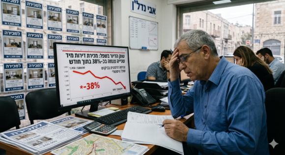 שוק הדיור בשפל: מכירת דירות מיד שנייה צנחה בכ 38% בתוך חודש   כללי