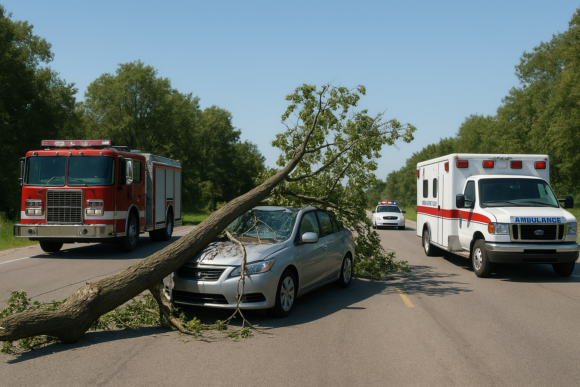 קריסת עץ על רכב בקרית מוצקין: אירוע חירום בכבישים כללי
